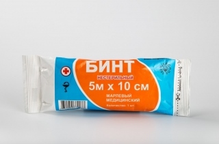 Бинт марлевый Вера-Мед нестерильный в индивидуальной упаковке 5 м х 10 см
