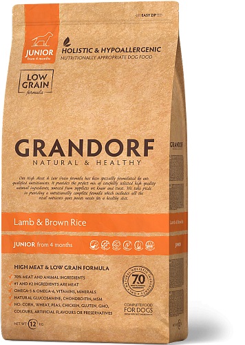 Сухой корм Grandorf Dog Lamb&Rice Junior Ягнёнок с рисом для юниоров от 4 месяцев 1 кг