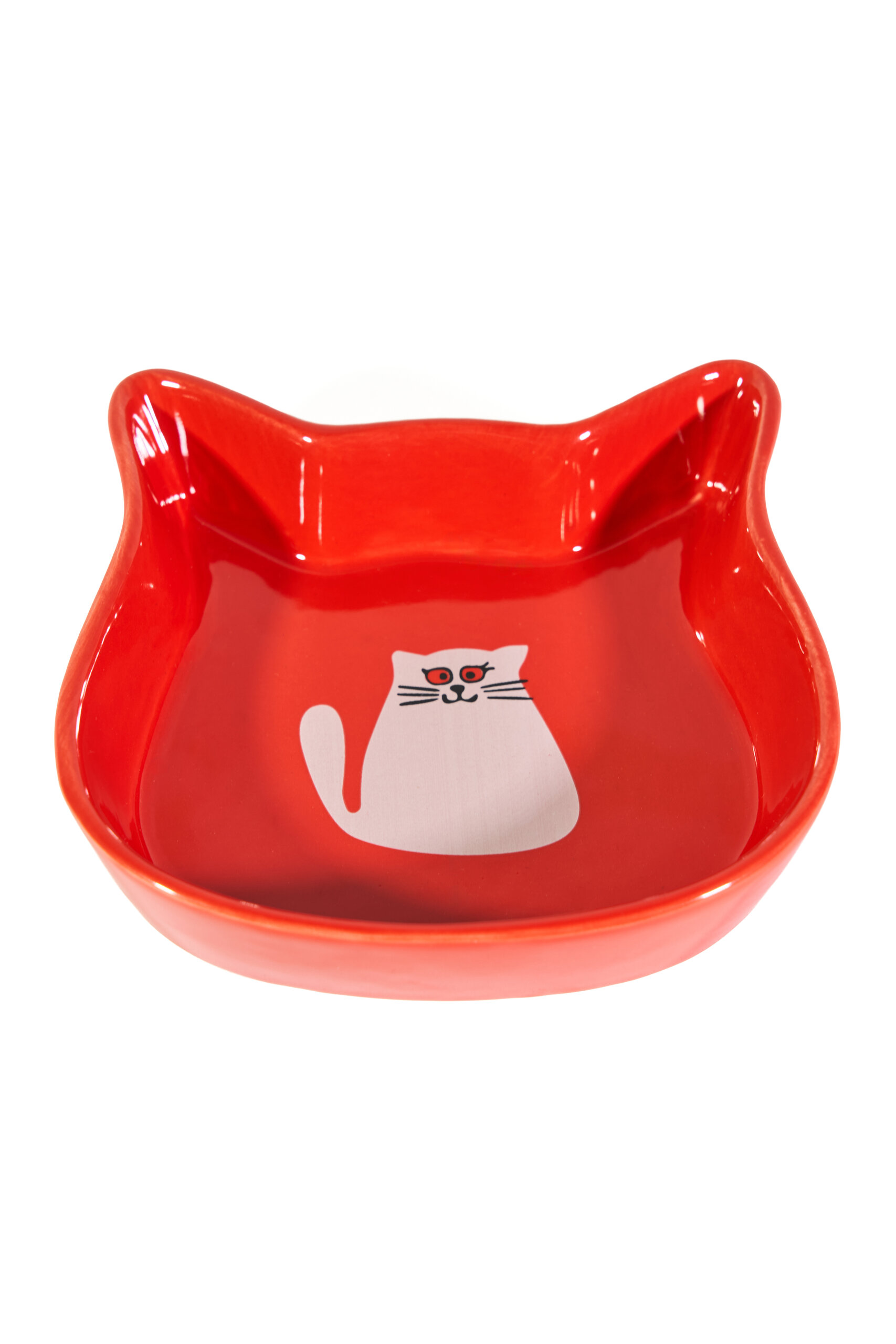 Миска керамическая Ecopet красная 280 мл, 13,6*13,5*3 см