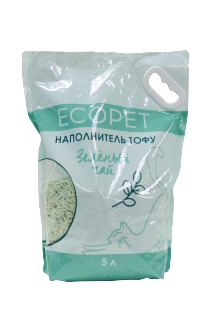 Наполнитель Ecopet Тофу Зелёный чай 5 л
