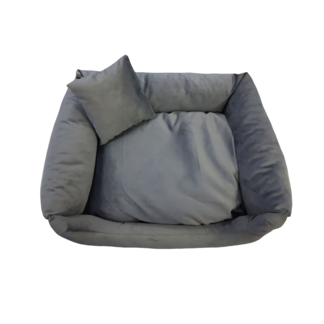 Лежанка с подушкой Ecopet "Лагуна" 45*35*15, тёмно-серая